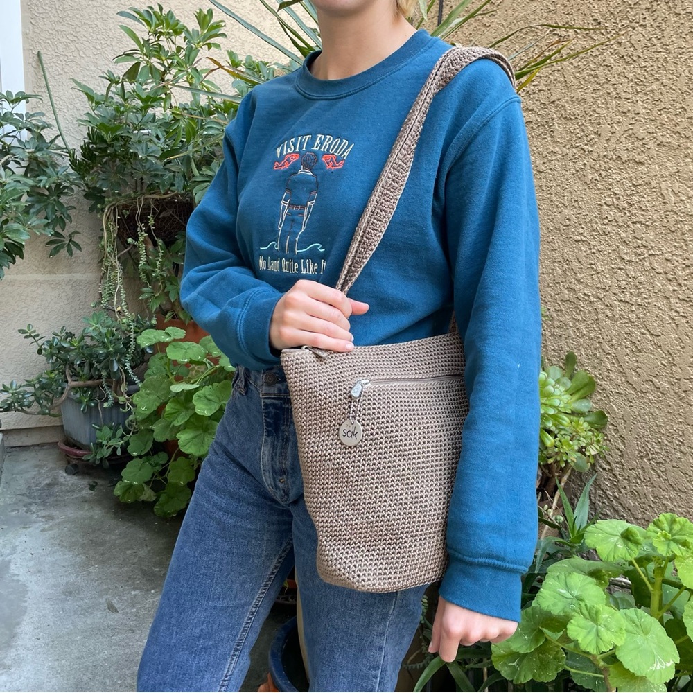 New tan The SAK crochet shoulder bag